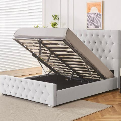 Flora Chesterfield Ottoman Bed – Plush Velvet Storage Bed